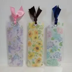 しおりハンドメイド 3枚セット♪　季節の花