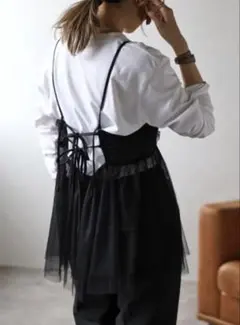 【新品】(チュB)BONJOUR SAGAN バックダブルリボンチュールキャミ