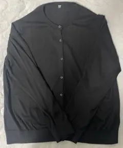 ユニクロUVカットクルーネックカーディガン/ウォッシャブルBLACK, 3XLのサムネイル