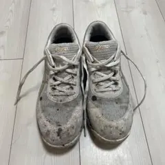 27cm アシックス　asics 安全靴　ホワイト　汚れあり　中古　ペンキ　塗装のサムネイル
