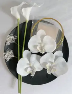 オランダカイウ★胡蝶蘭髪飾り★前撮り★結婚式★卒業式★七五三★白無垢