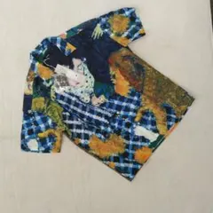 ✨ MODITEC ✨ メンズ 新品 タグ付 半袖 シャツ 柄 絵画風 サイズ3