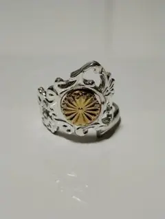 スプーンリング　23号　菊　ニッケルシルバーのサムネイル
