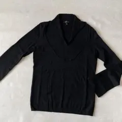 EPOCA ★ 襟付きスキッパーニット ブラック サイズ40 ウール混　美品