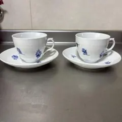 ロイヤルコペンハーゲン ブルーフラワー デミタスカップ＆ソーサー 2客