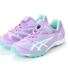 アシックス　キッズ レーザービーム　パープル　スニーカー　22.5cm