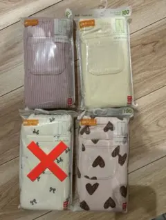 ユニクロ 長袖 フリースズボン　3着セット　100cm ハート柄 UNIQLO