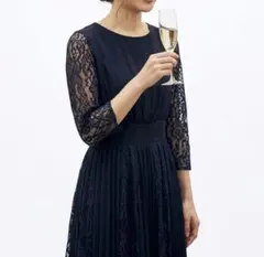 LACELADIES パーティードレス レースワンピース 切り替え ロング