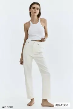 H&M マムスリムハイウエストアンクルデニム　34