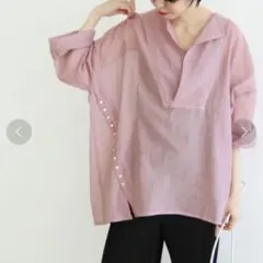 ADAM ET ROPE シアーブザムシャツ　パープルのサムネイル