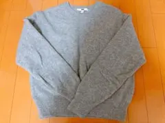 ユニクロUNIQLO、ラムウールセーター、ニット、グレー、トップス