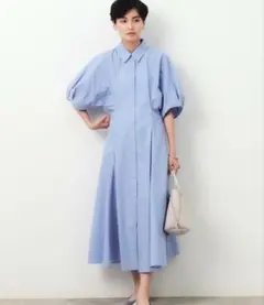 OPAQUE.CLIP ドルマンスリーブシャツワンピースMサイズ　ライトブルー