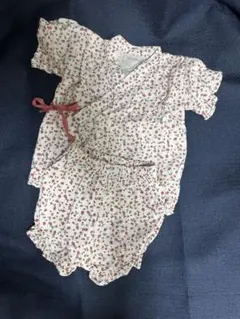 女の子　浴衣　甚平　花柄コットン 90cm