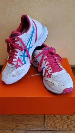 【美品】アシックス ランニングシューズ ホワイト/ピンク/ブルー