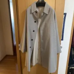 【GU 】バルマカーンコート チェック(BEIGE)