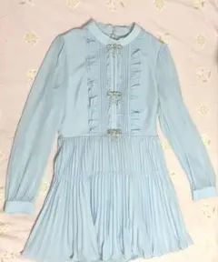 Self-Portrait プリーツシフォンドレス　ワンピース　フリル　リボンのサムネイル