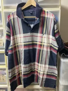 NAUTICA チェック柄 ポロシャツ XL