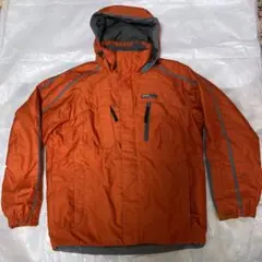 オレンジ スキーウェア フード付き