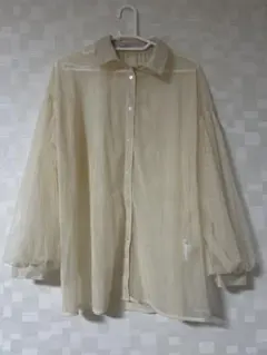 クリーム色の長袖シャツ Lサイズ