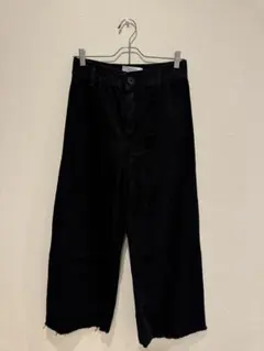 ZARA ブラックワイドレッグデニムパンツ