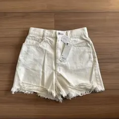 新品　GU ジーユー　デニムクラッシュ　ショートパンツ SD+X ナチュラル　M