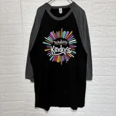 タルテックス ラグランTシャツ メッセージ L 黒 灰 綿 ストリート お出かけのサムネイル