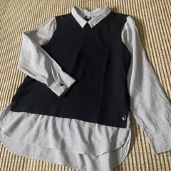 fekete check frill shirt blouson - メルカリ