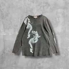 CROSS KEYS 龍 ドラゴン トライバル ロンT 和柄 悪羅悪羅 Y2K