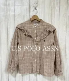 U.S POLO ASSN ユーエスポロアッスン フリル チェック 長袖 シャツ