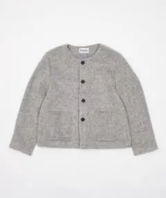 fekete fw24 no collar wool shaggy jacket