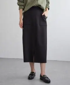 ikka★タグ付き未使用★GOKU楽鹿の子ダンボールスカート★L★ブラック