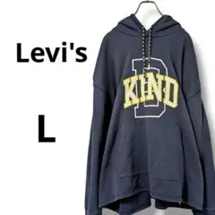リーバイス パーカー プルオーバー■刺繍 オーバーサイズ L ネイビー