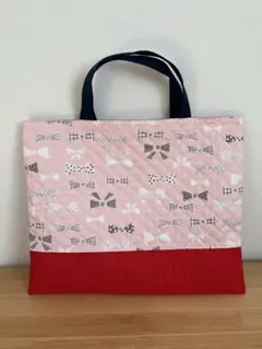 レッスンバッグ　リボン柄