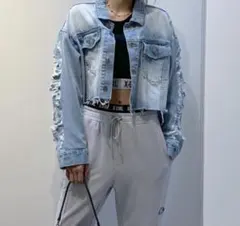 X-girl DISTRESSED CROPPED DENIM JACKETのサムネイル