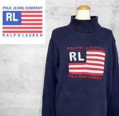 【POLO JEANS】デザインニット　星条旗　ハイネック