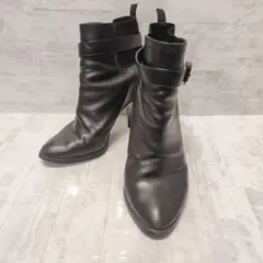 ⭐️ダイアナ　DIANA⭐️レザーアンクルブーツ ブラック 中ヒール　23cm