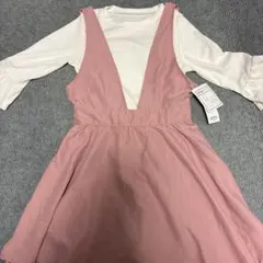 値下げ　新品 ワンピース インナー 2点セット ピンク 160cm