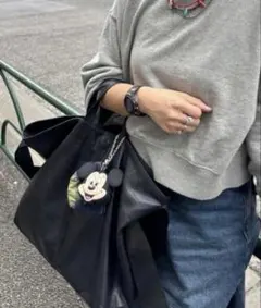 ear PAPILLONNER ワイドテープ トートバッグ L 黒