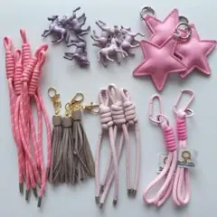 ハンドメイド パーツ まとめ売り キーホルダー バッグチャーム 星 馬 タッセル