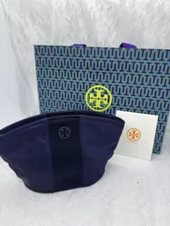 未使用美品Tory Burch ネイビー ポーチ 50363 コスメケース