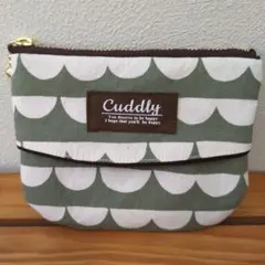 ポケットティッシュケース付きポーチ❋北欧柄　なみなみレース