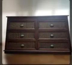 【k様専用】木製 6引き出しチェスト ラタン