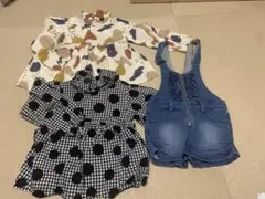 女の子120cm デニムサロペット　チュニックセット