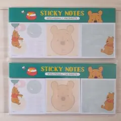 くまのプーさん 付箋メモパッドカラー 2点セット ふせん ディズニー