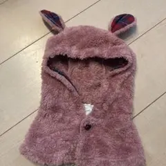 試着のみ　ラグマート　うさぎ耳付きフード　ネックウォーマー　帽子 80-110