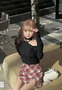 GRL ワンショルダーリボンニットトップス　Sサイズ