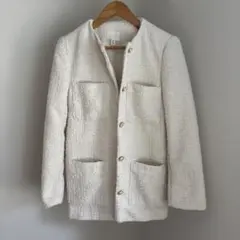 H&M ツイードノーカラージャケット