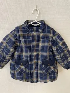 キムラタン　中綿アウター　100cm ベスト　チェック柄