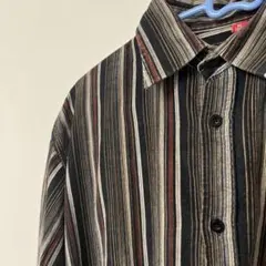 コーデュロイ　シャツ　マルチカラーストライプ