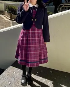 女の子 卒業式ワンピース スーツセット 150cm (メゾピアノ)